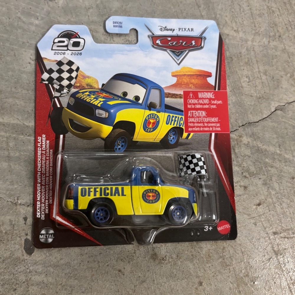 Disney Pixar Cars Dexter Hoover Checkered Flag 20th Anniversary Mattel HHV86